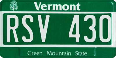 VT license plate RSV430