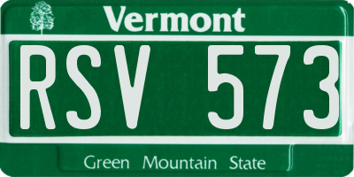 VT license plate RSV573