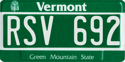 VT license plate RSV692