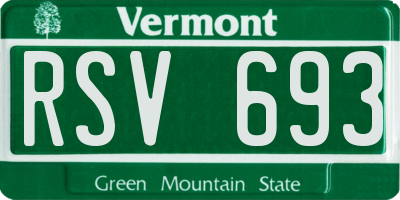 VT license plate RSV693