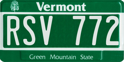 VT license plate RSV772