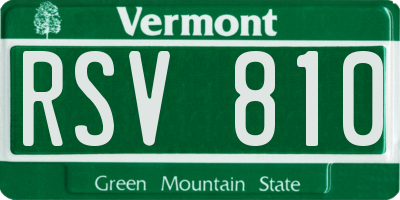 VT license plate RSV810