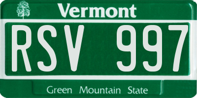VT license plate RSV997