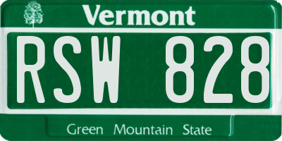VT license plate RSW828