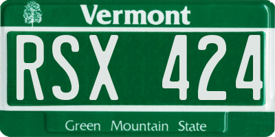 VT license plate RSX424