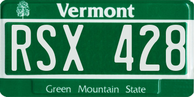 VT license plate RSX428