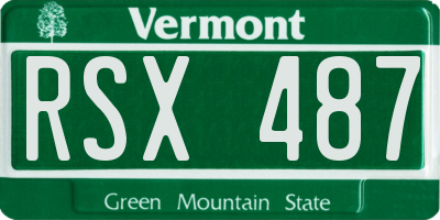 VT license plate RSX487