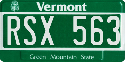 VT license plate RSX563