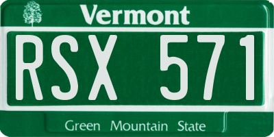 VT license plate RSX571