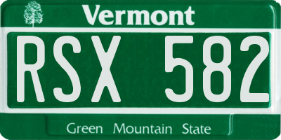 VT license plate RSX582