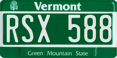 VT license plate RSX588