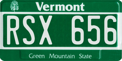 VT license plate RSX656
