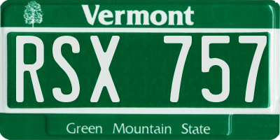 VT license plate RSX757
