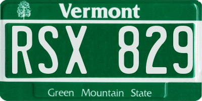 VT license plate RSX829