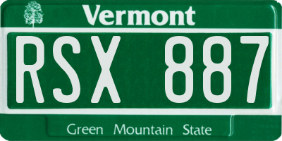 VT license plate RSX887