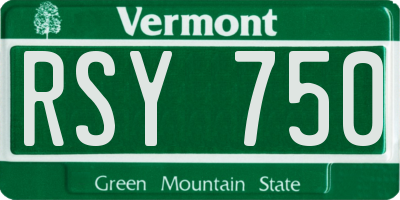 VT license plate RSY750
