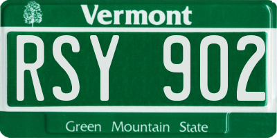 VT license plate RSY902
