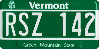 VT license plate RSZ142