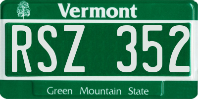 VT license plate RSZ352