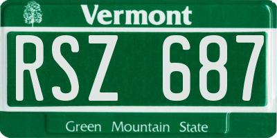 VT license plate RSZ687