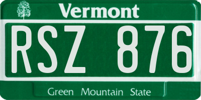 VT license plate RSZ876