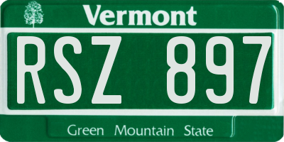 VT license plate RSZ897