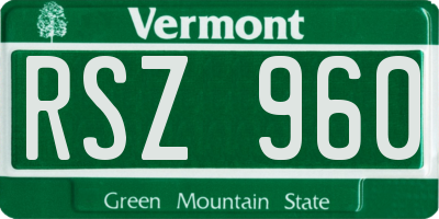 VT license plate RSZ960