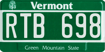 VT license plate RTB698