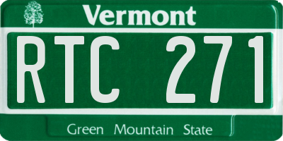 VT license plate RTC271