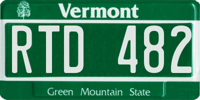 VT license plate RTD482