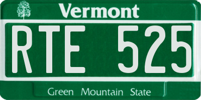VT license plate RTE525