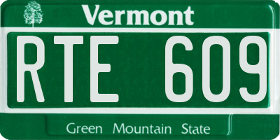 VT license plate RTE609