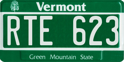 VT license plate RTE623
