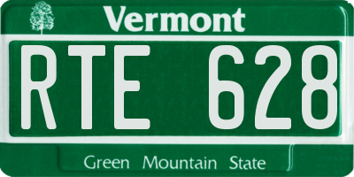 VT license plate RTE628