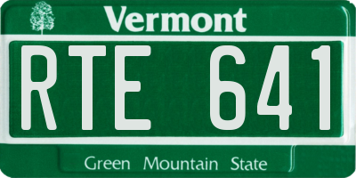 VT license plate RTE641