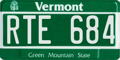 VT license plate RTE684