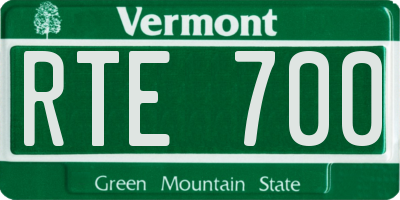 VT license plate RTE700