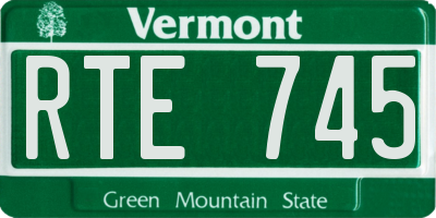VT license plate RTE745