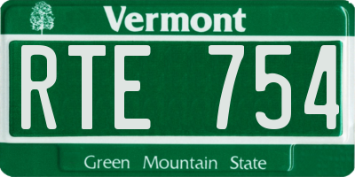 VT license plate RTE754