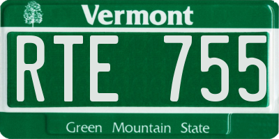 VT license plate RTE755