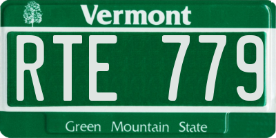 VT license plate RTE779