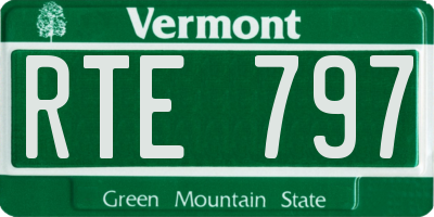 VT license plate RTE797