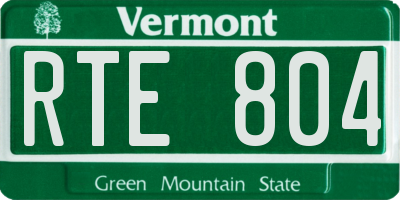 VT license plate RTE804