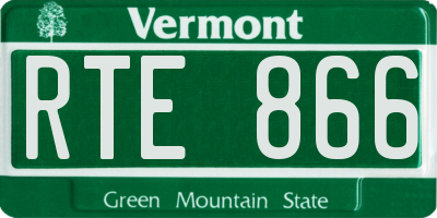 VT license plate RTE866