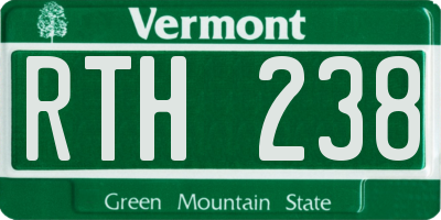 VT license plate RTH238