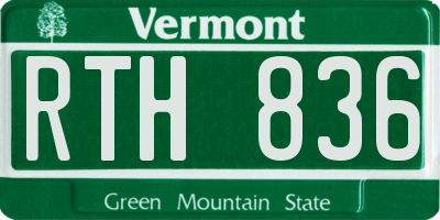 VT license plate RTH836