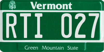 VT license plate RTI027