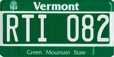 VT license plate RTI082