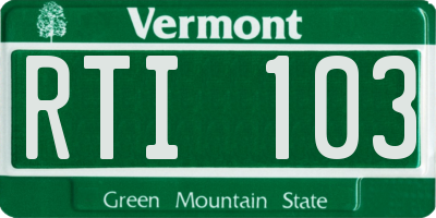 VT license plate RTI103