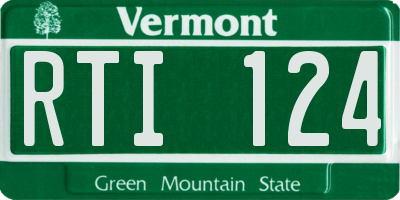 VT license plate RTI124